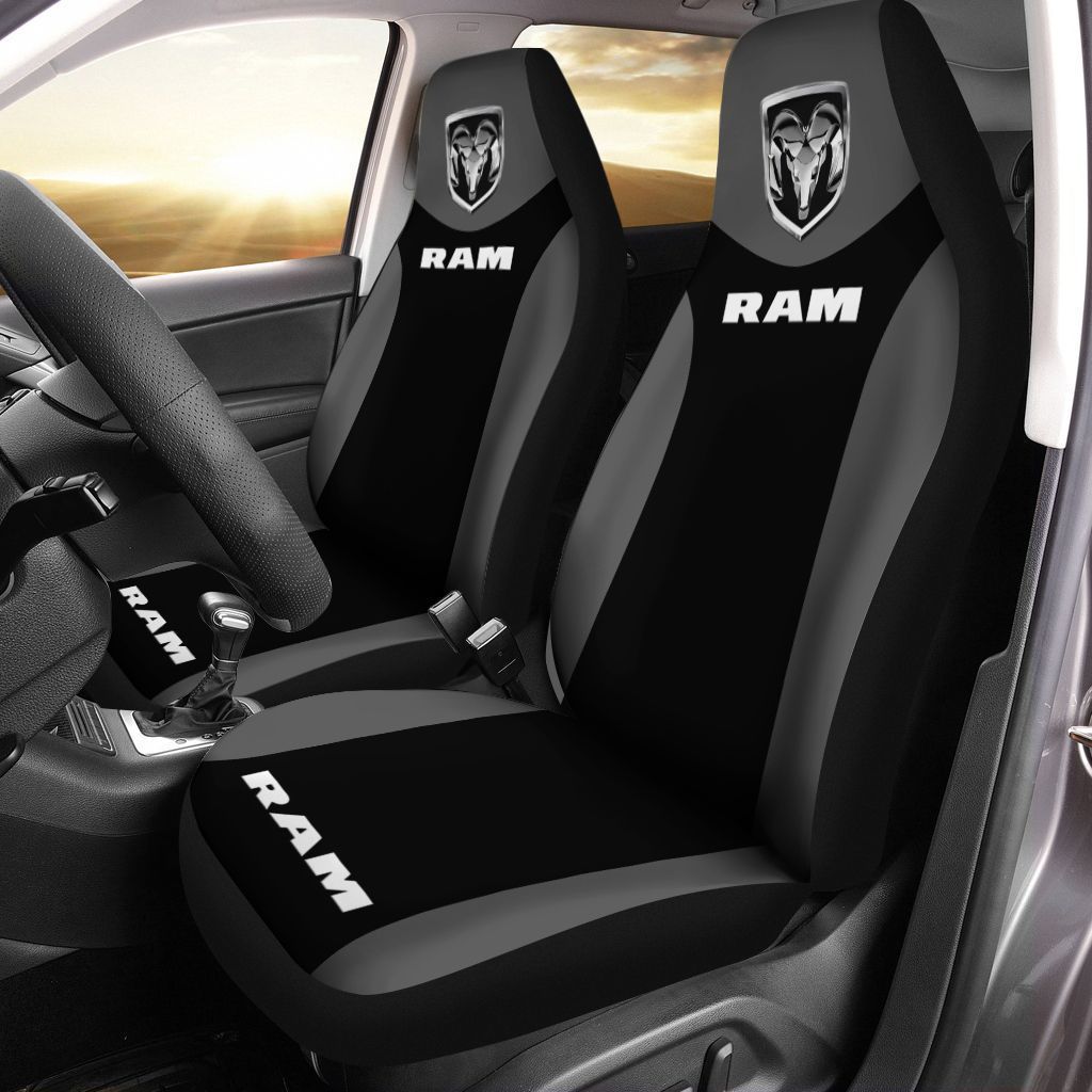 Dodge Ram Nct-Nh Car Seat Cover (Set Of 2) Ver 3 (Black)