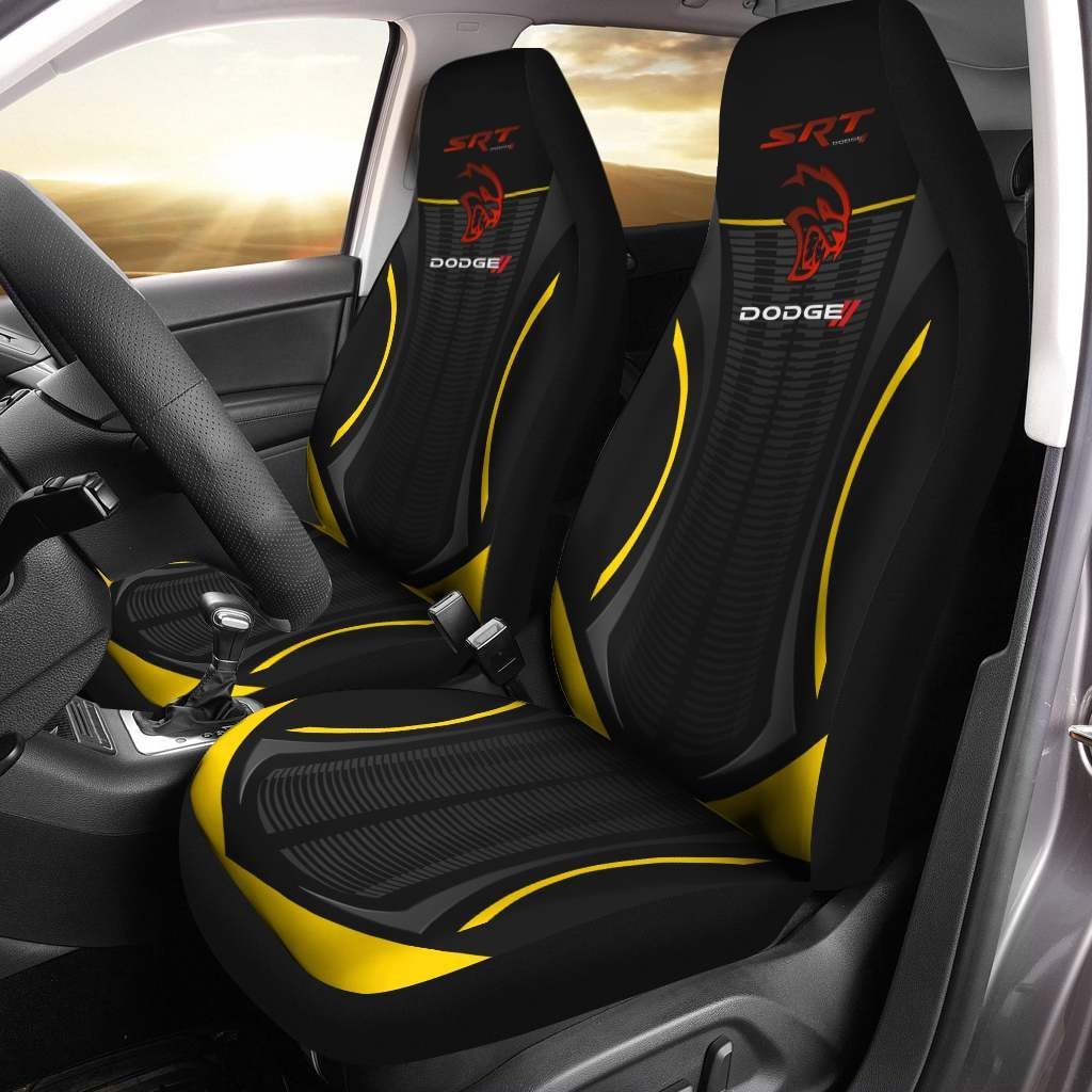 Dodge SRT AN-HL Car Seat Cover (Set of 2) Ver 1 (Yellow) 