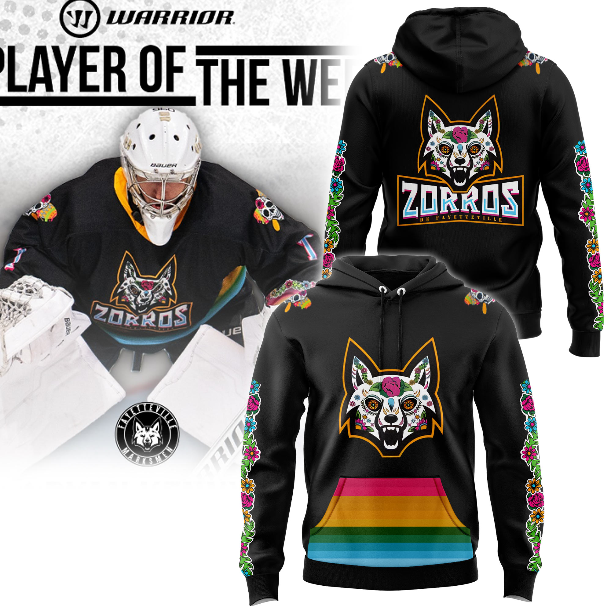 Fayetteville Marksmen x Dia De Los Muertos Premium Waffle Hoodie 