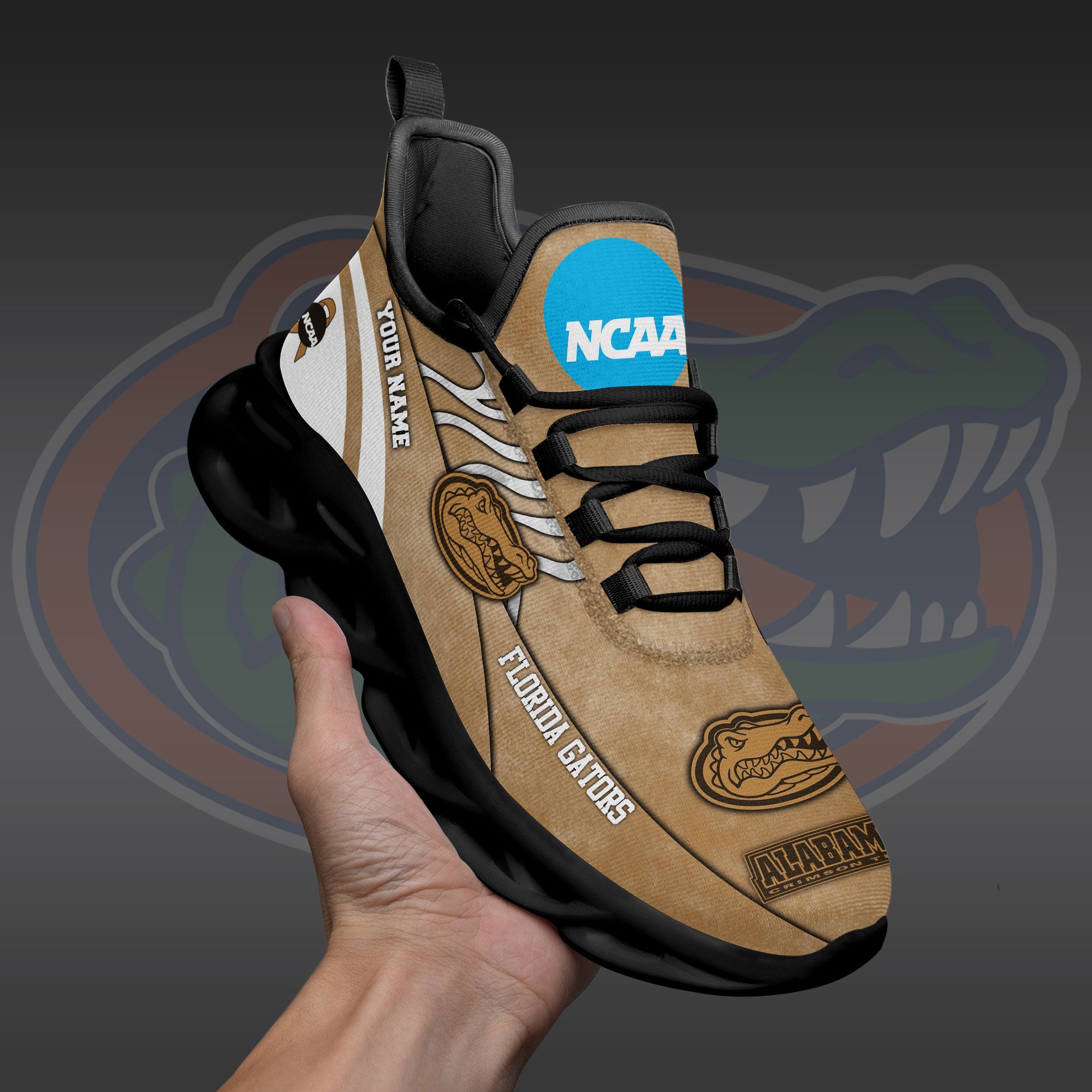 Florida Gators Black Max Soul Shoes 2025 Versions Custom Your Name And Number 312