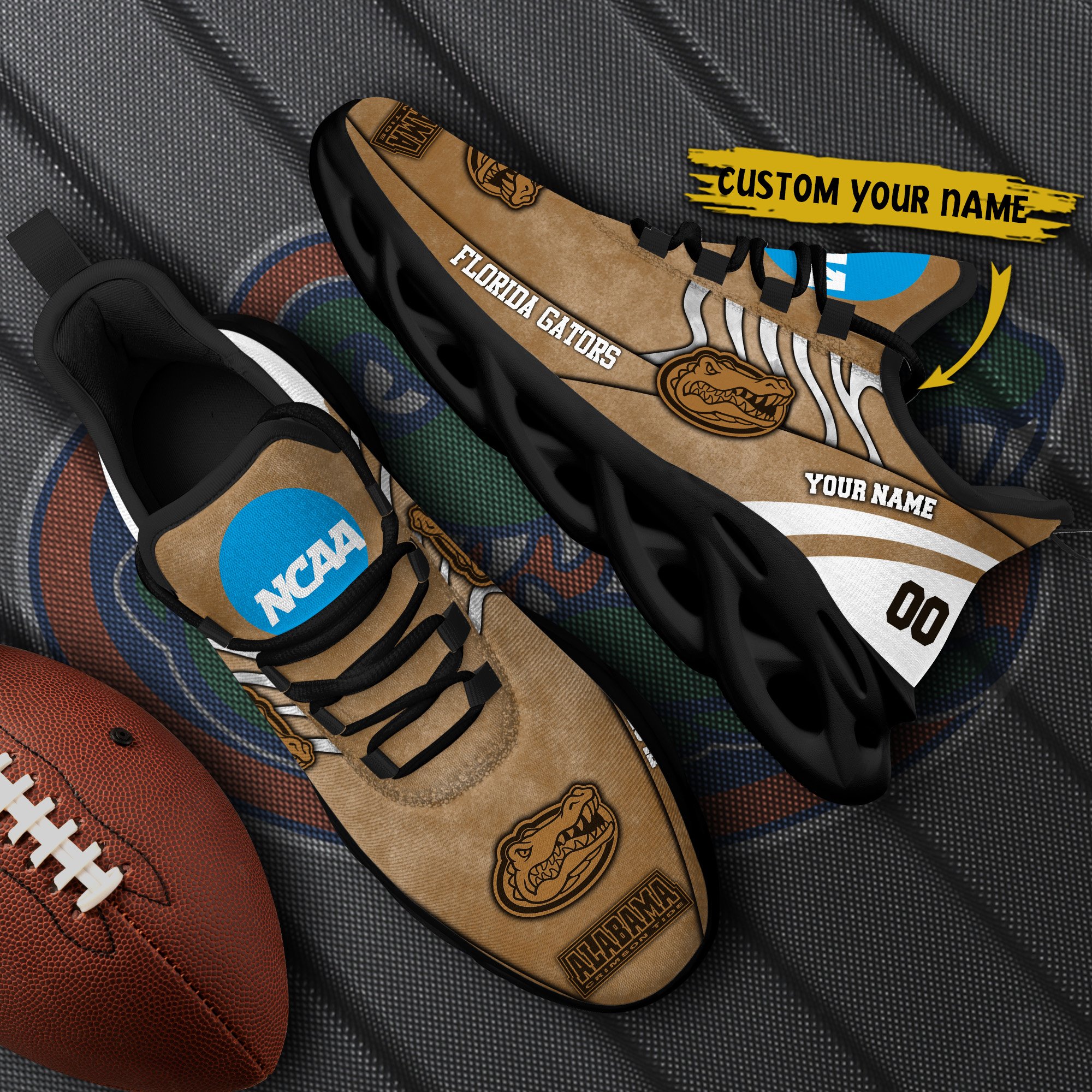 Florida Gators Black Max Soul Shoes 2025 Versions Custom Your Name And Number 312