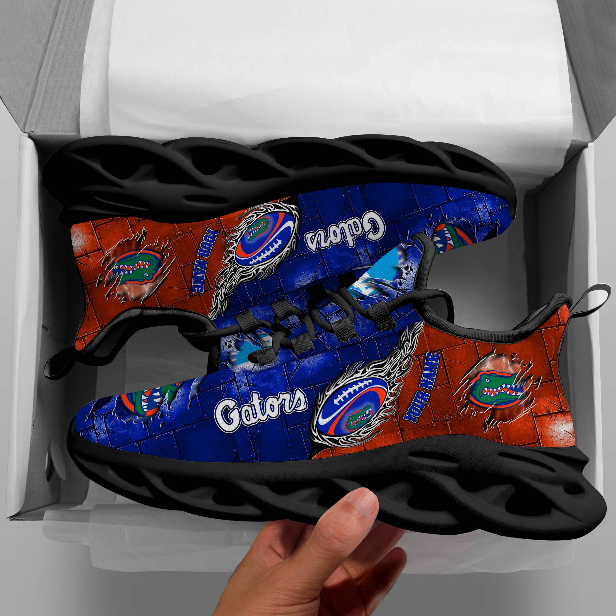 Florida Gators Black Max Soul Shoes 2025 Versions, White Max Soul Shoes Custom Your Name PH879