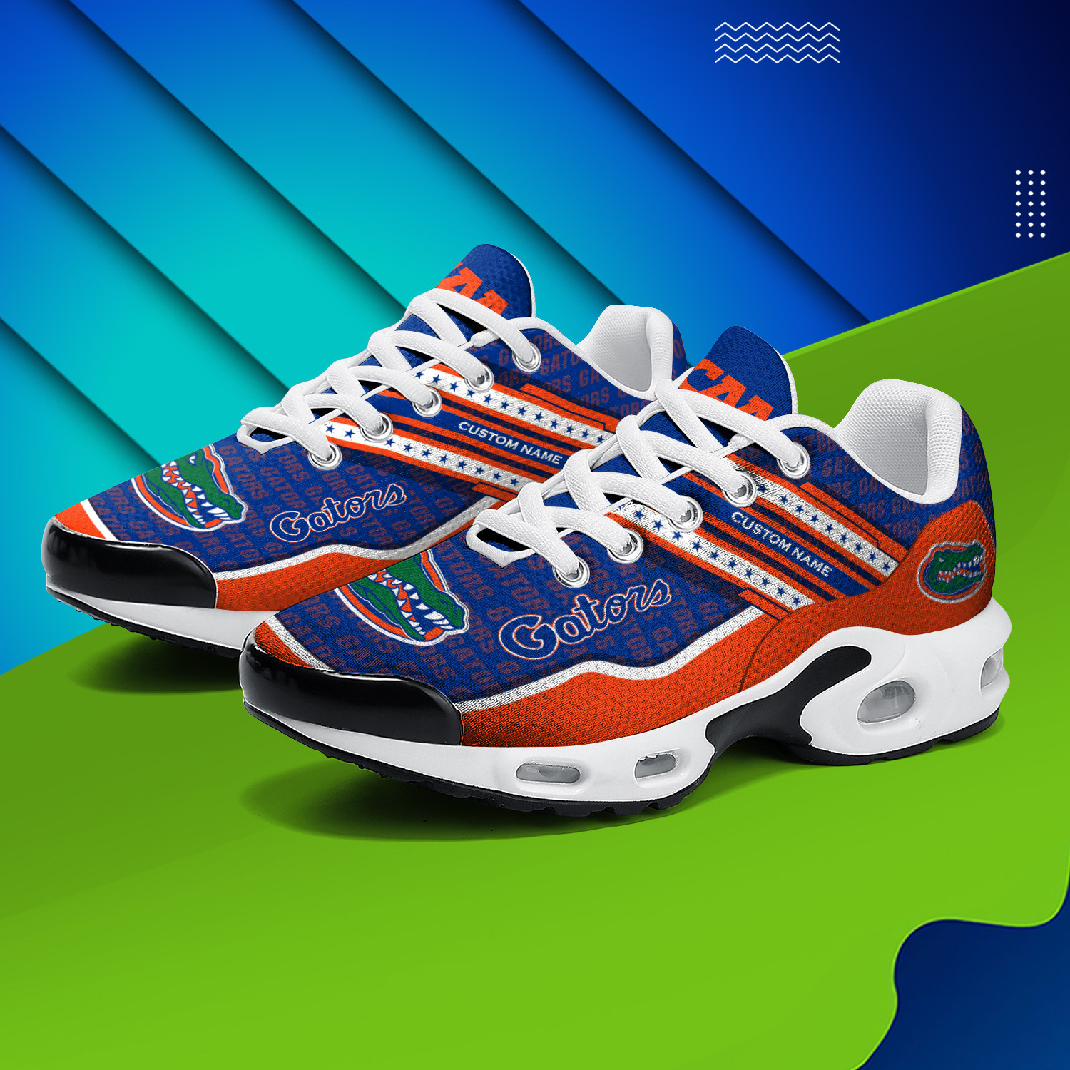 Florida Gators Personalized Name Team Logo Mix Colors Star Line TN Air Max Shoes Air Cushion Sneakers