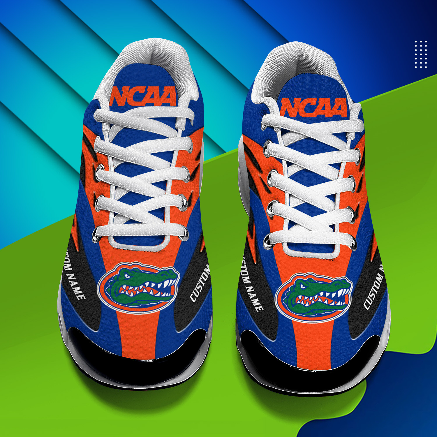 Florida Gators Personalized Name Team Logo Mix Colors Wave Line TN Shoes Air Cushion Sneakers