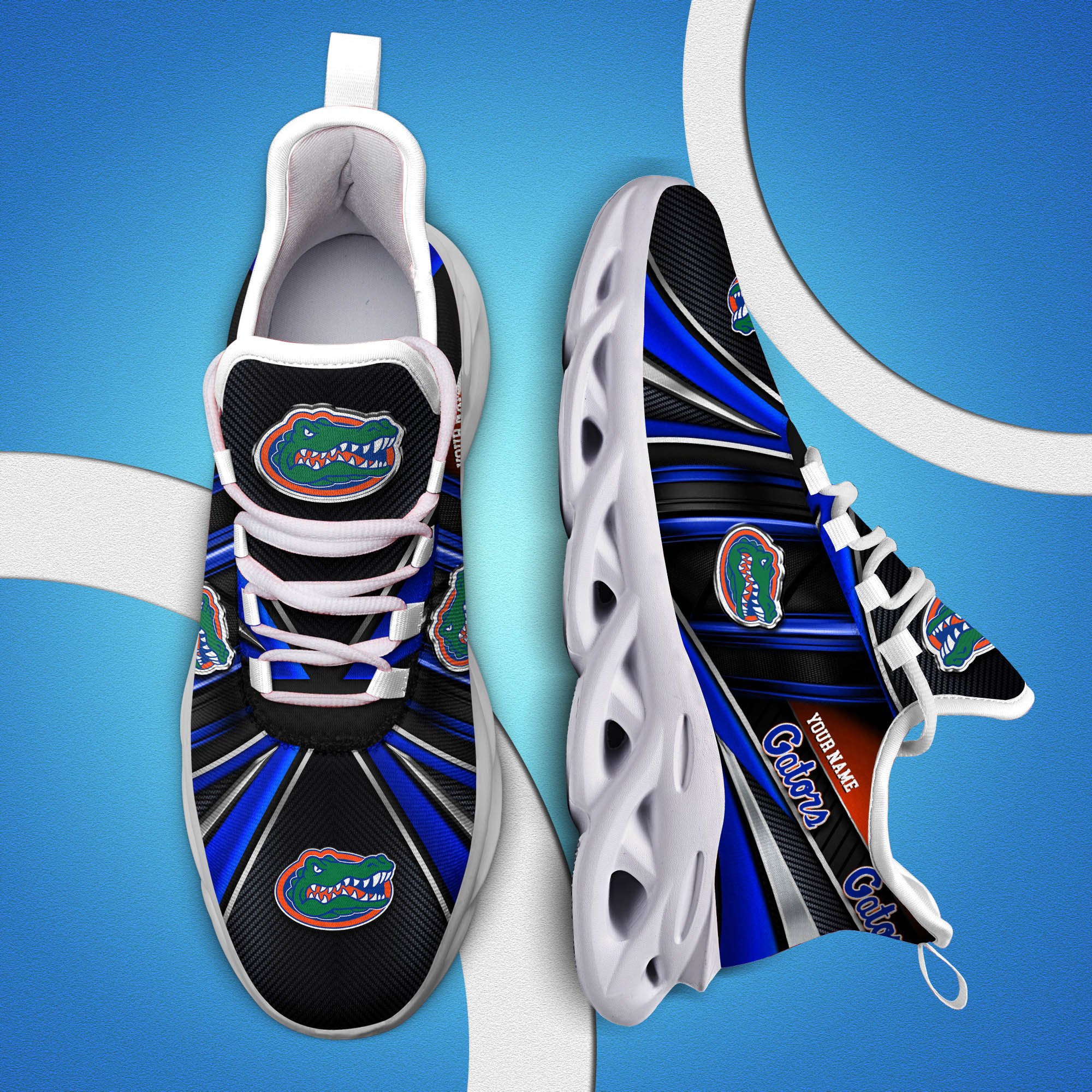 Florida Gators White C Sneakers 2025 Version Personalized Your Name, Sport Team Sneakers, Sport Gifts PH892