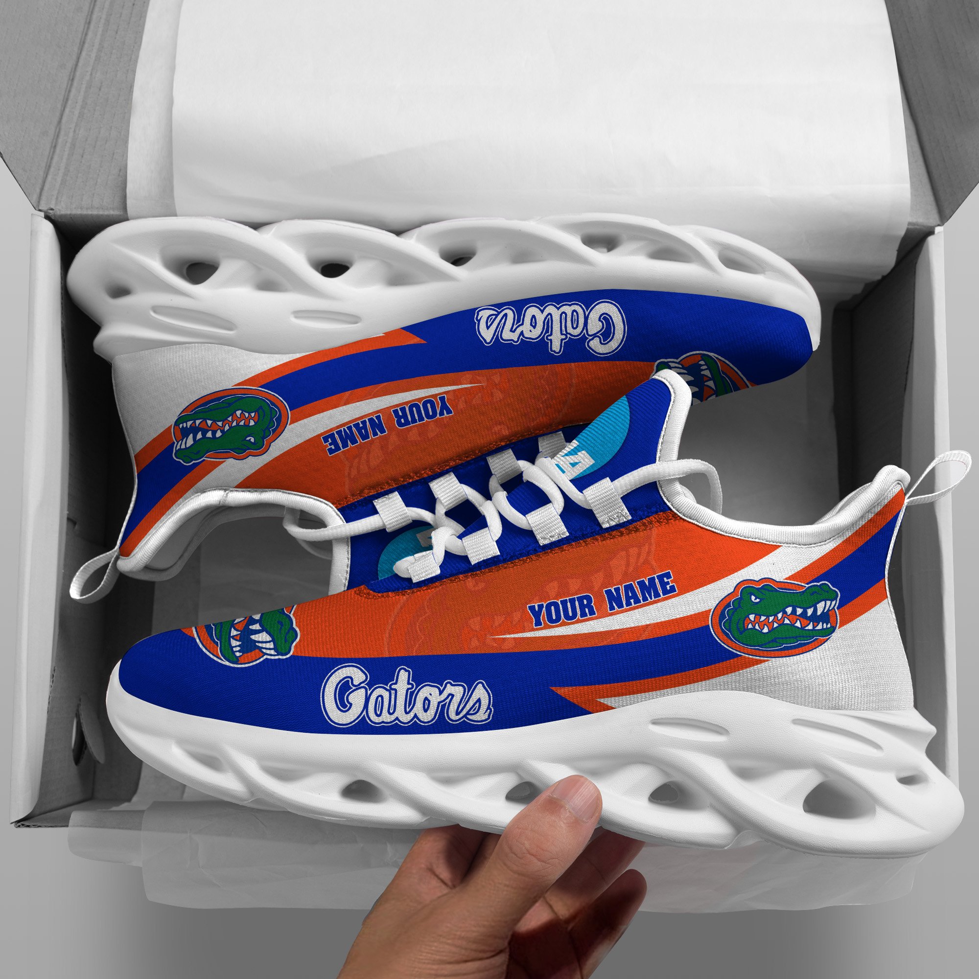 Florida Gators White Max Soul Shoes 2025 Versions Custom Your Name, Sports Gift For Fan PH019