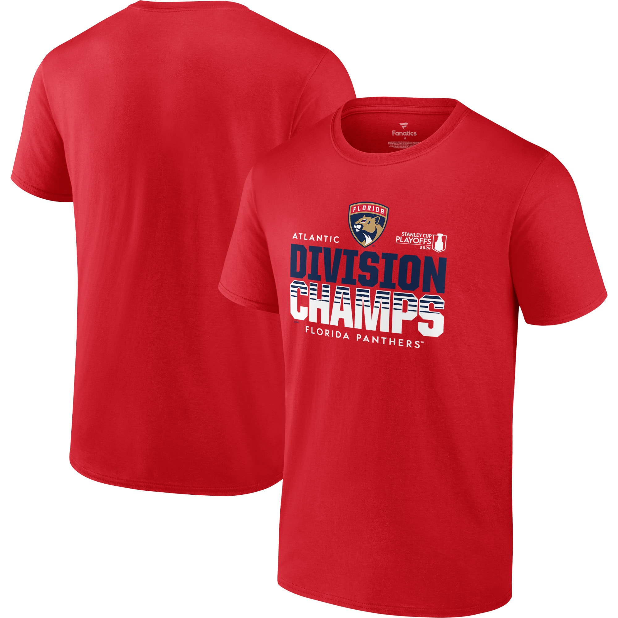 Florida Panthers    Branded Red Atlantic Division Champions TShirt 