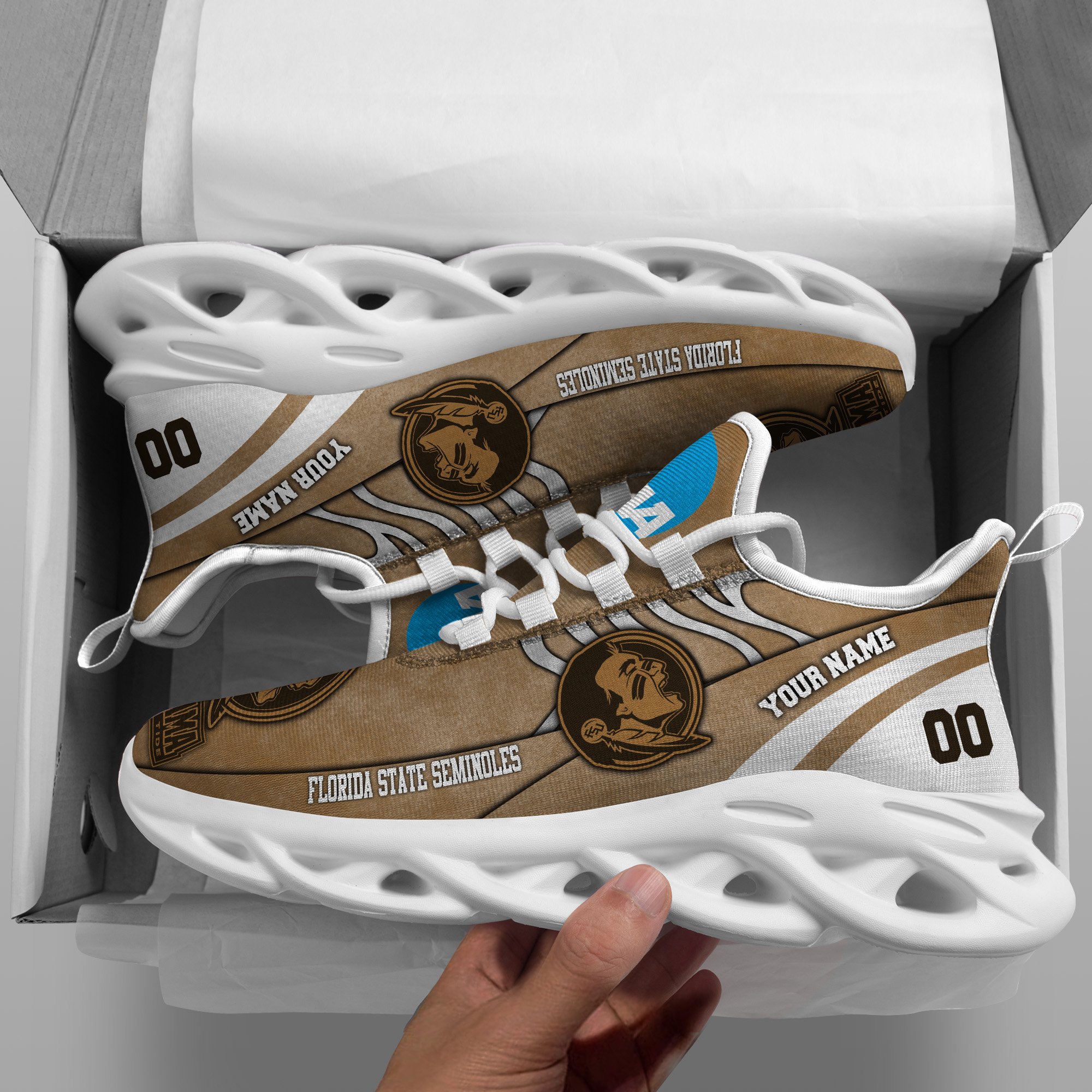 Florida State Seminoles Black Max Soul Shoes 2025 Versions Custom Your Name And Number 312
