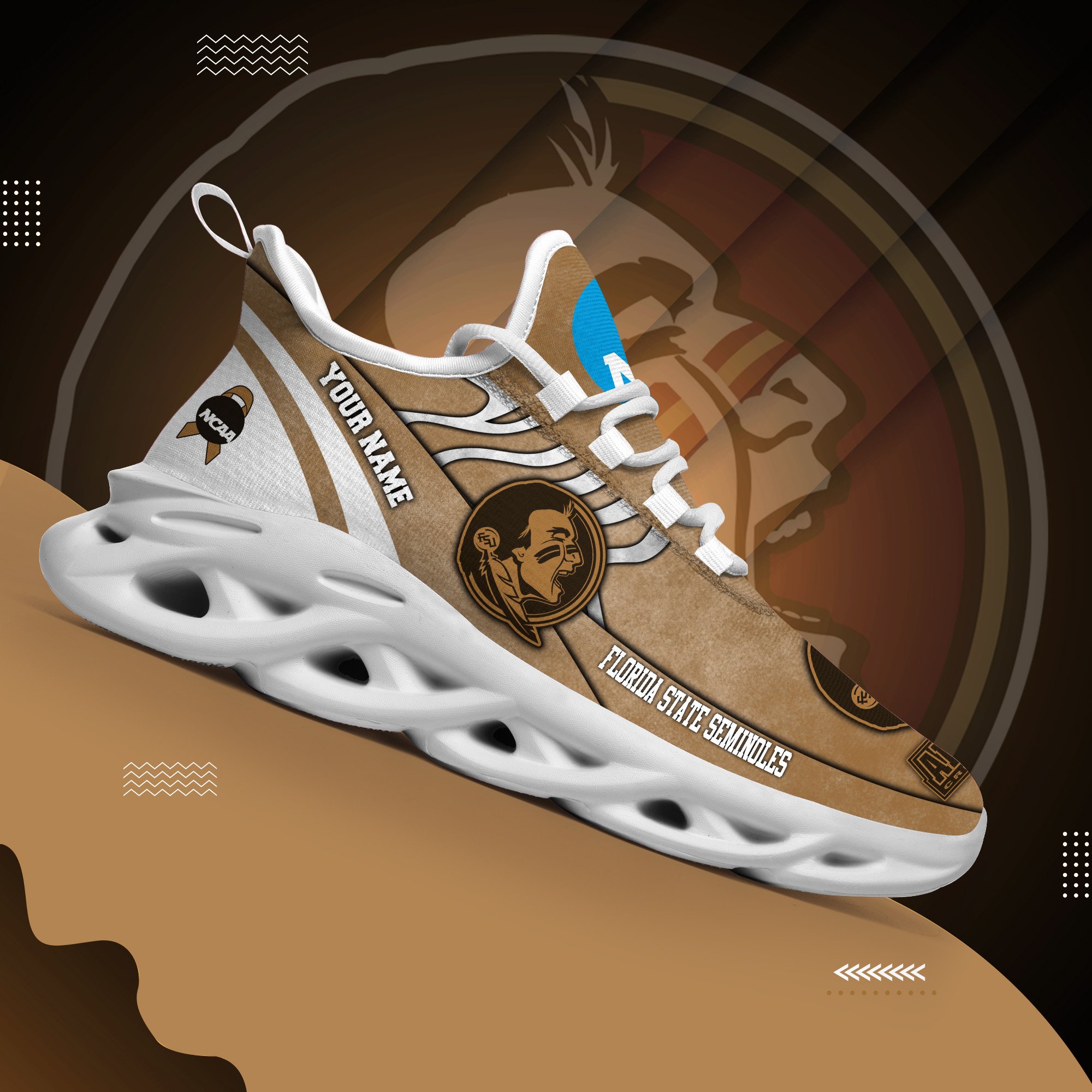 Florida State Seminoles Black Max Soul Shoes 2025 Versions Custom Your Name And Number 312