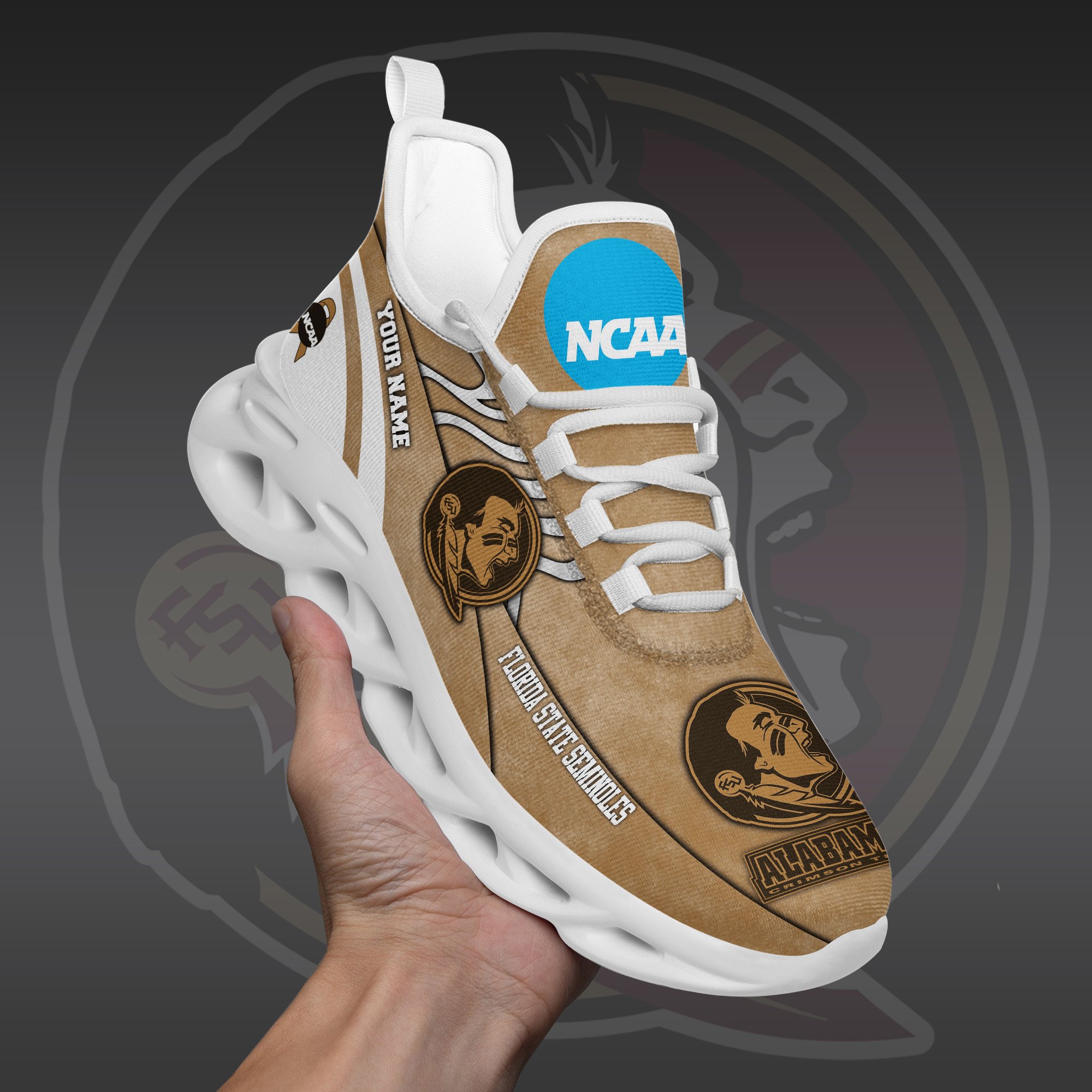 Florida State Seminoles Black Max Soul Shoes 2025 Versions Custom Your Name And Number 312