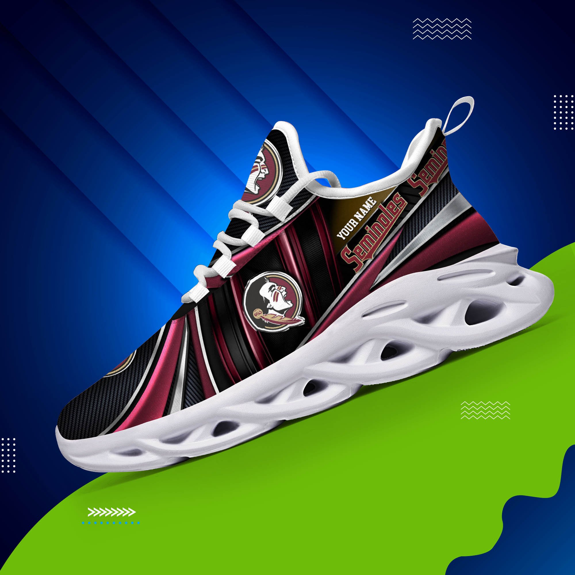 Florida State Seminoles White C Sneakers 2025 Version Personalized Your Name, Sport Team Sneakers, Sport Gifts PH892