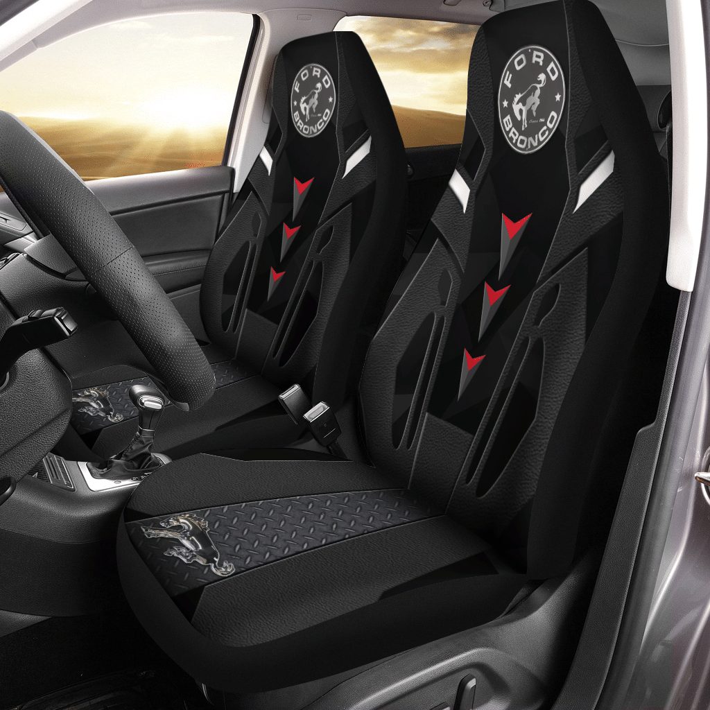 Ford Bronco DVT-NH Car Seat Cover (Set of 2) Ver 1 (Black) 
