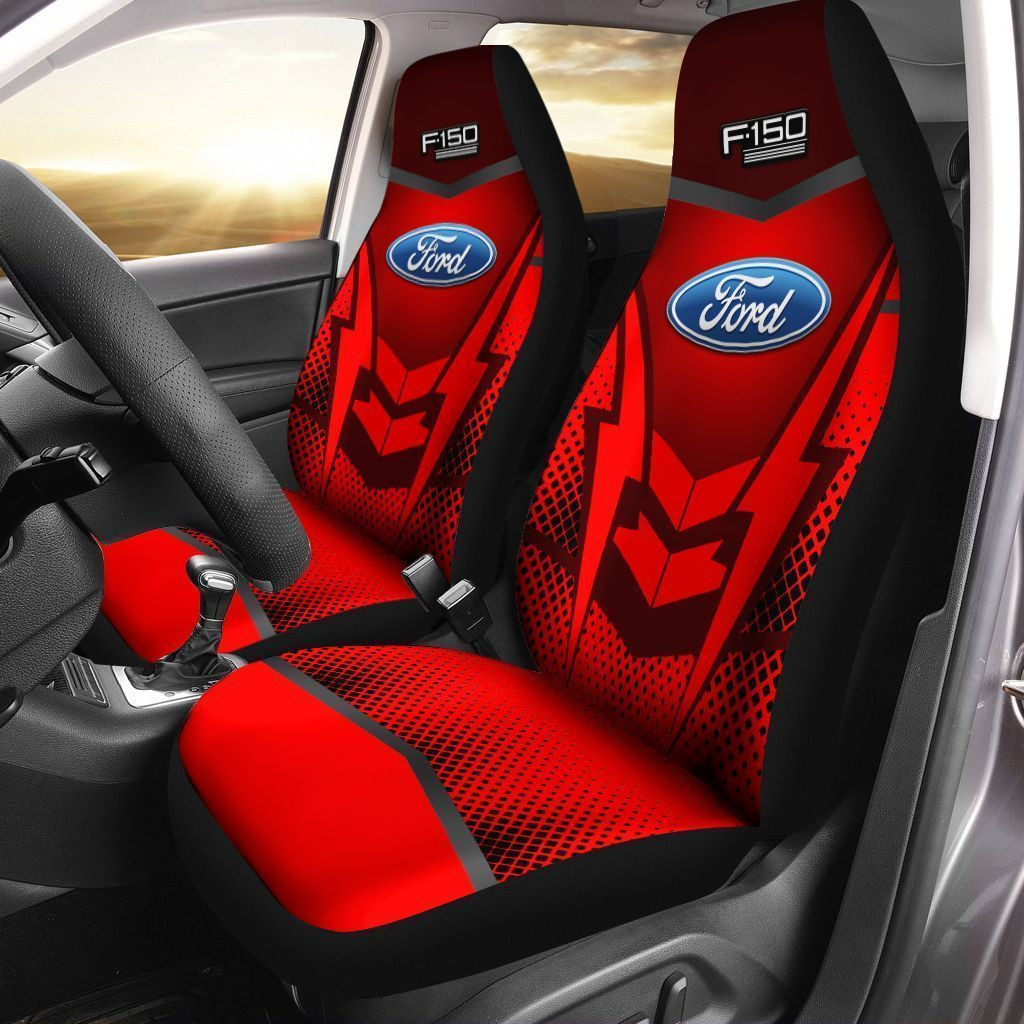 Ford F150  Car Seat Cover (Set of 2) Ver 1 (Red) 