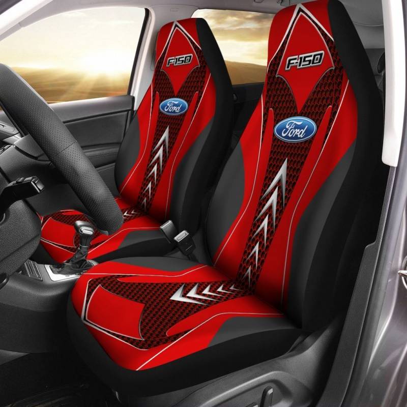 Ford F150 NTA Car Seat Cover (Set of 2) Ver 4 (Red)