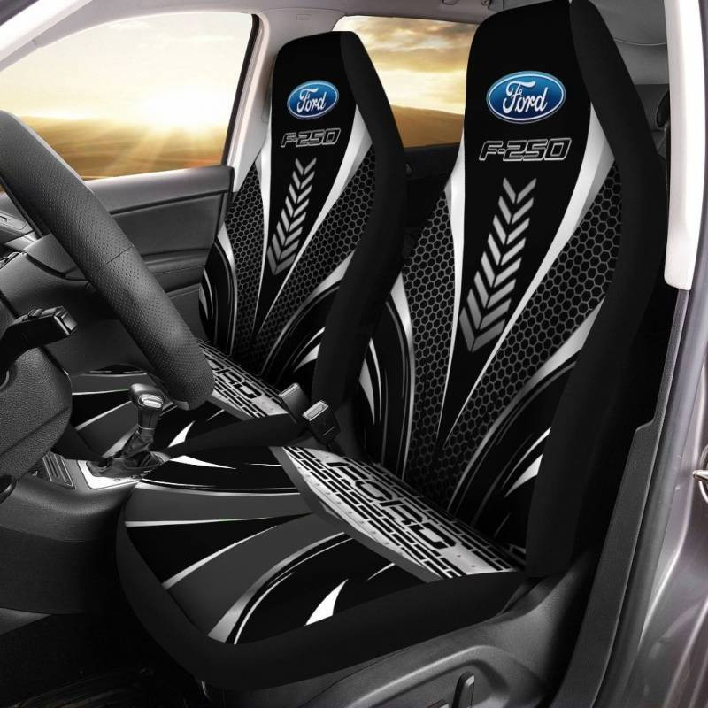 Ford F250- BDA Car Seat Cover (Set of 2) Ver1 (Black) 