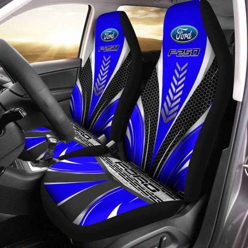 Ford F250- BDA Car Seat Cover (Set of 2) Ver1 (Blue) 