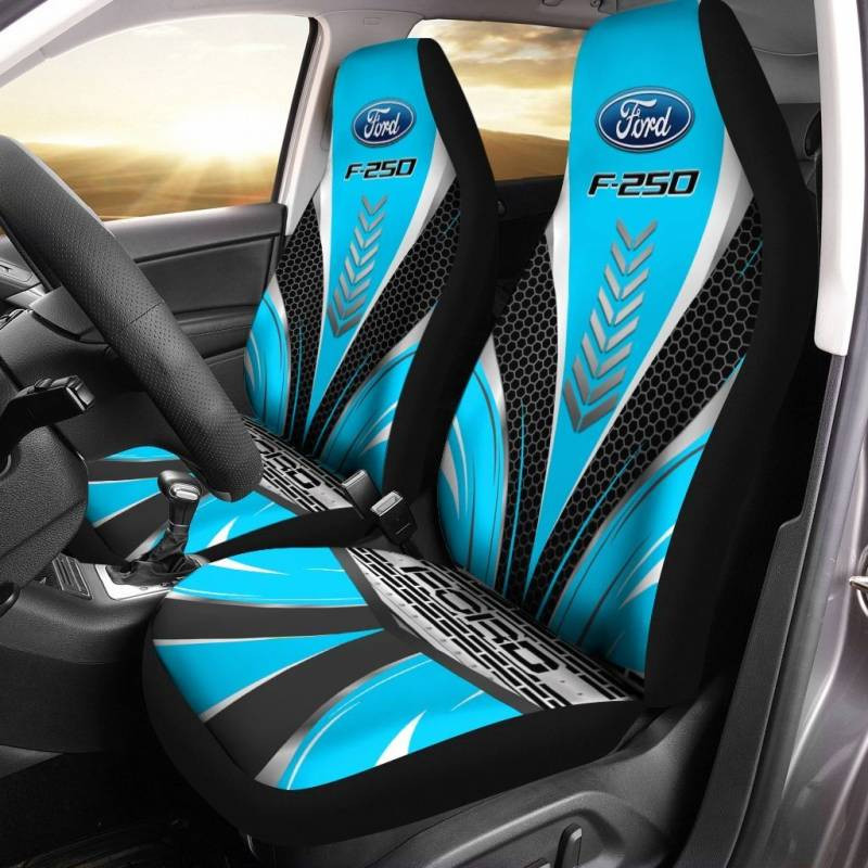 Ford F250- BDA Car Seat Cover (Set of 2) Ver1 (Light Blue) 