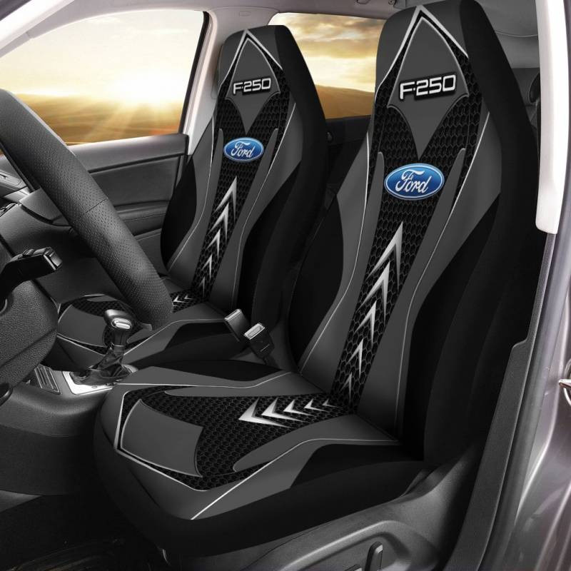 Ford F250 NTA Car Seat Cover (Set of 2) Ver 1 (Black)