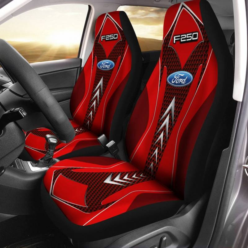 Ford F250 NTA Car Seat Cover (Set of 2) Ver 1 (Red)
