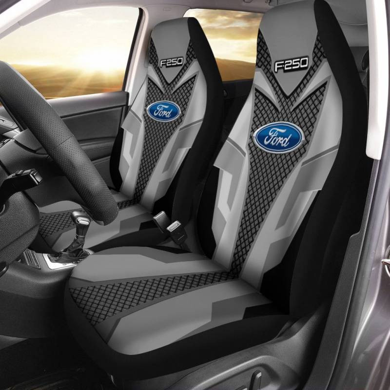 Ford F250 TDV Car Seat Cover (Set of 2) Ver 1 (Grey)