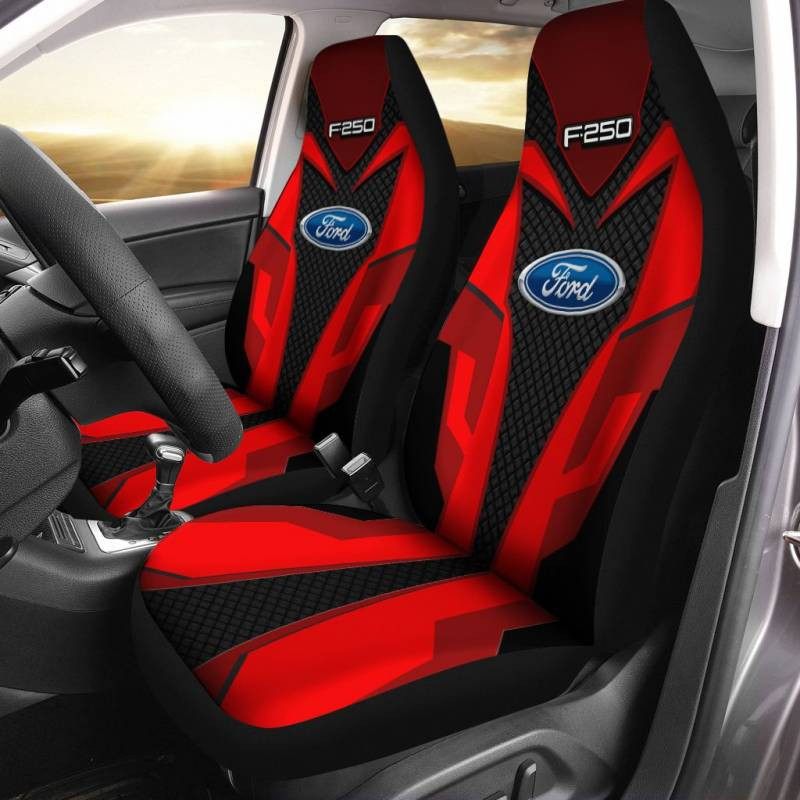 Ford F250 TDV Car Seat Cover (Set of 2) Ver 1 (Red)