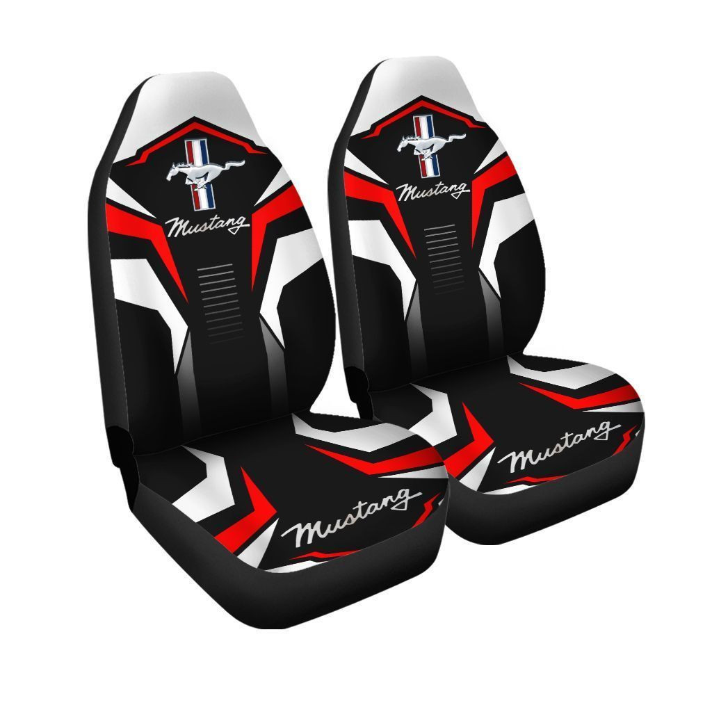 Ford Mustang Car Seat Cover (Set of 2) Ver 2 (Red)