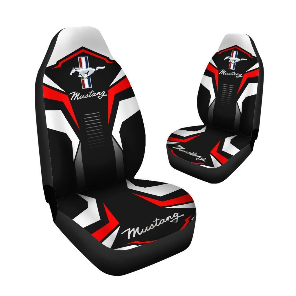 Ford Mustang Car Seat Cover (Set of 2) Ver 2 (Red)
