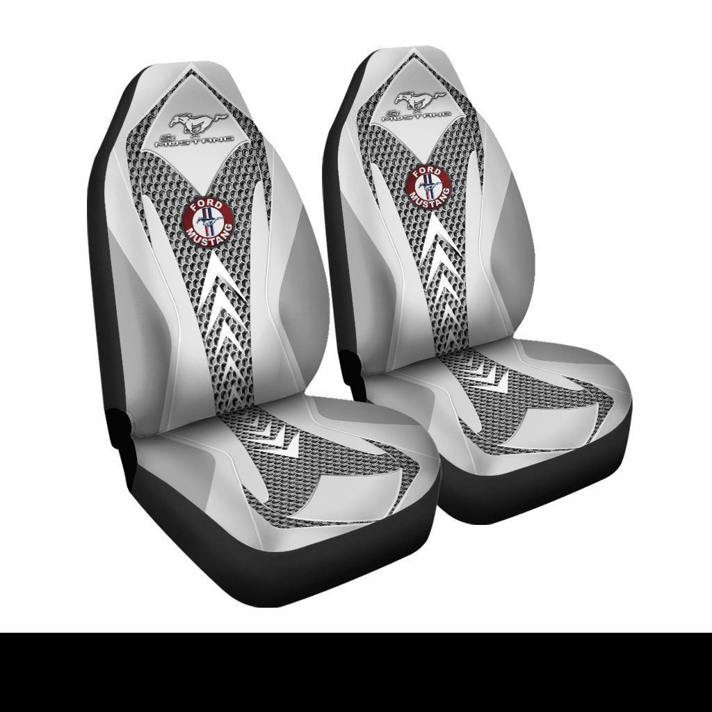 Ford Mustang Car Seat Cover (Set of 2) Ver2 (White)