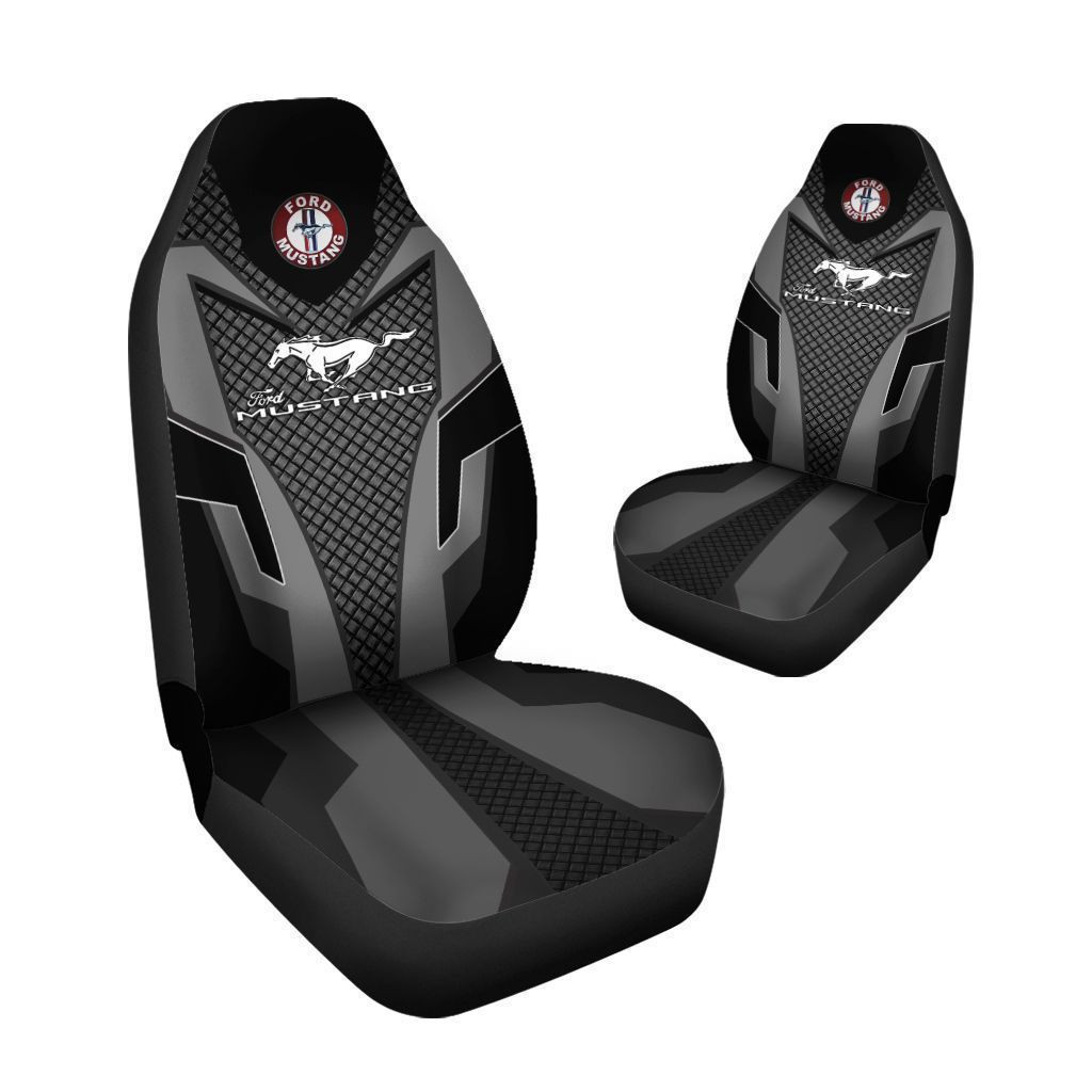 Ford Mustang Car Seat Cover (Set of 2) Ver3 (Black)