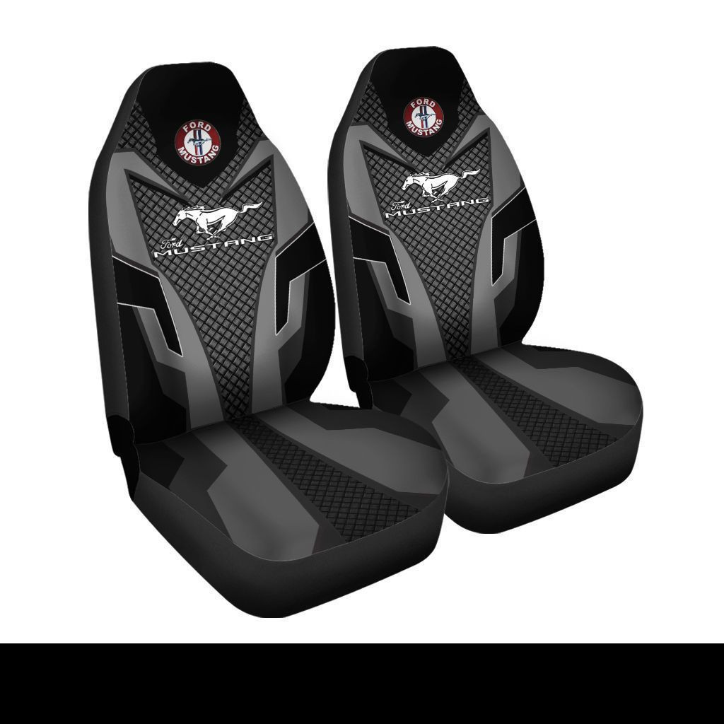 Ford Mustang Car Seat Cover (Set of 2) Ver3 (Black)