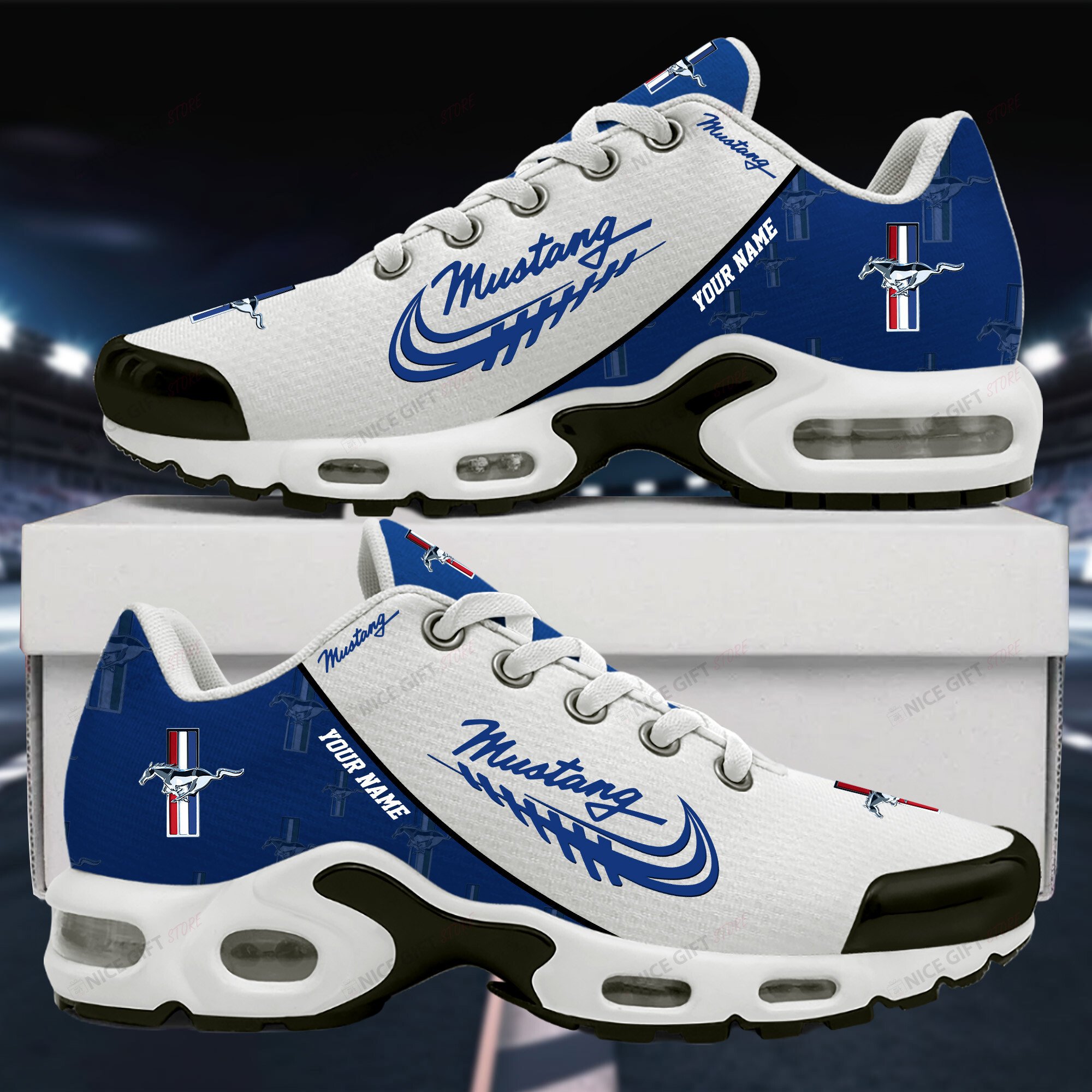 Ford Mustang (Your Name) TN Sneakers E3I4