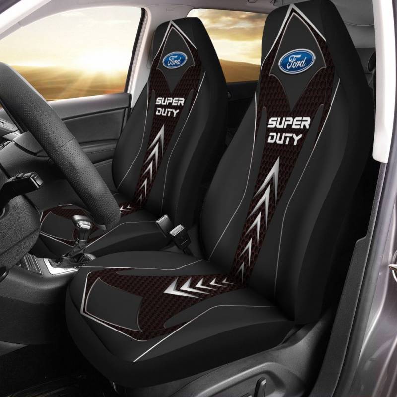 Ford Super Duty BDA Car Seat Cover (Set of 2) Ver 1 (Black) 