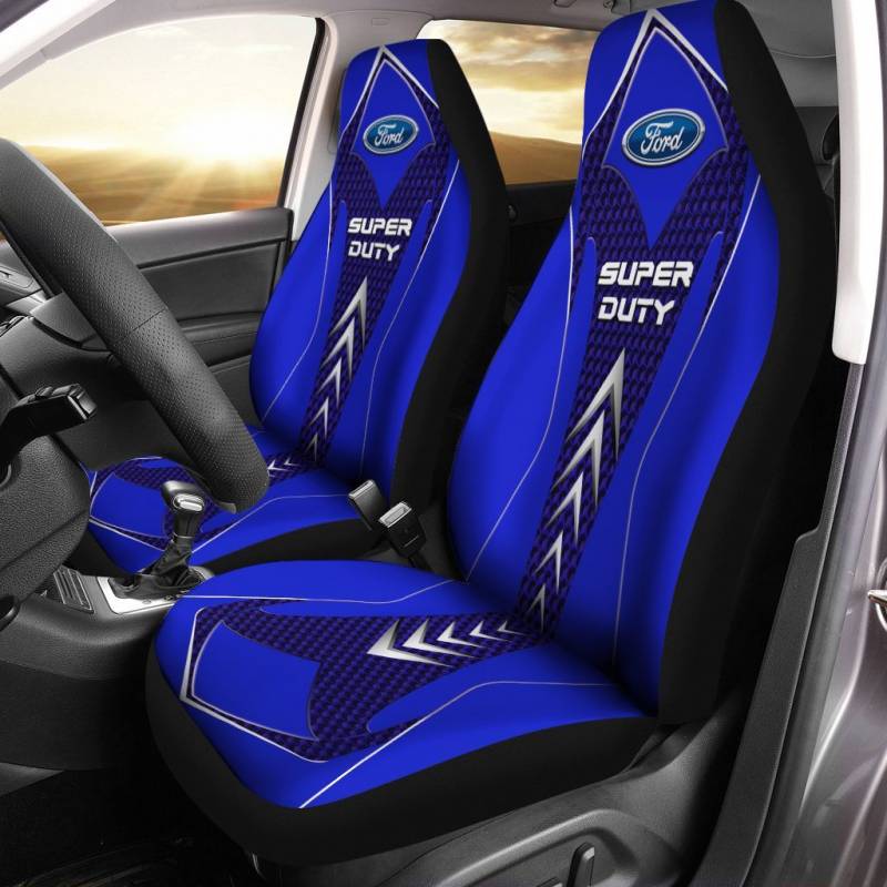 Ford Super Duty BDA Car Seat Cover (Set of 2) Ver 1 (Blue) 