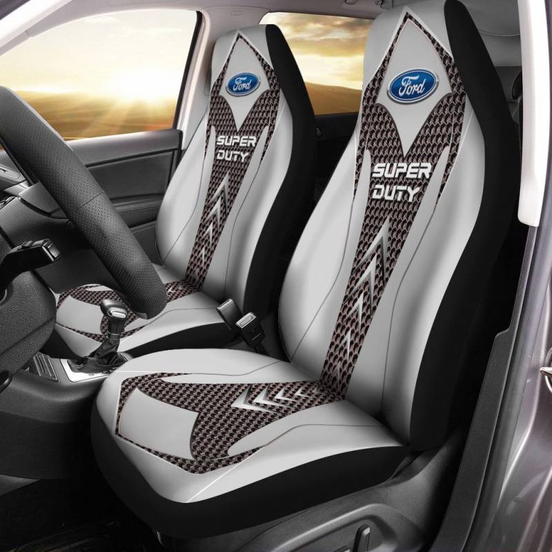 Ford Super Duty BDA Car Seat Cover (Set of 2) Ver 1 (White) 