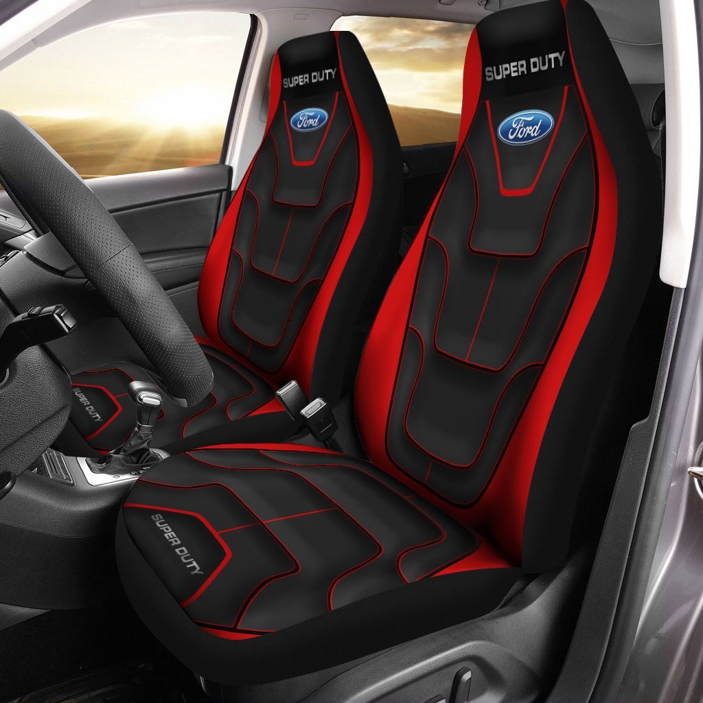 Ford Super Duty Lph-Hl Car Seat Cover (Set Of 2) Ver 1 (Red) 