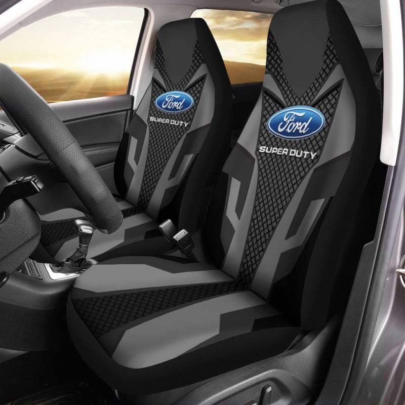 Ford Super Duty TDV Car Seat Cover (Set of 2) Ver 1 (Grey) 