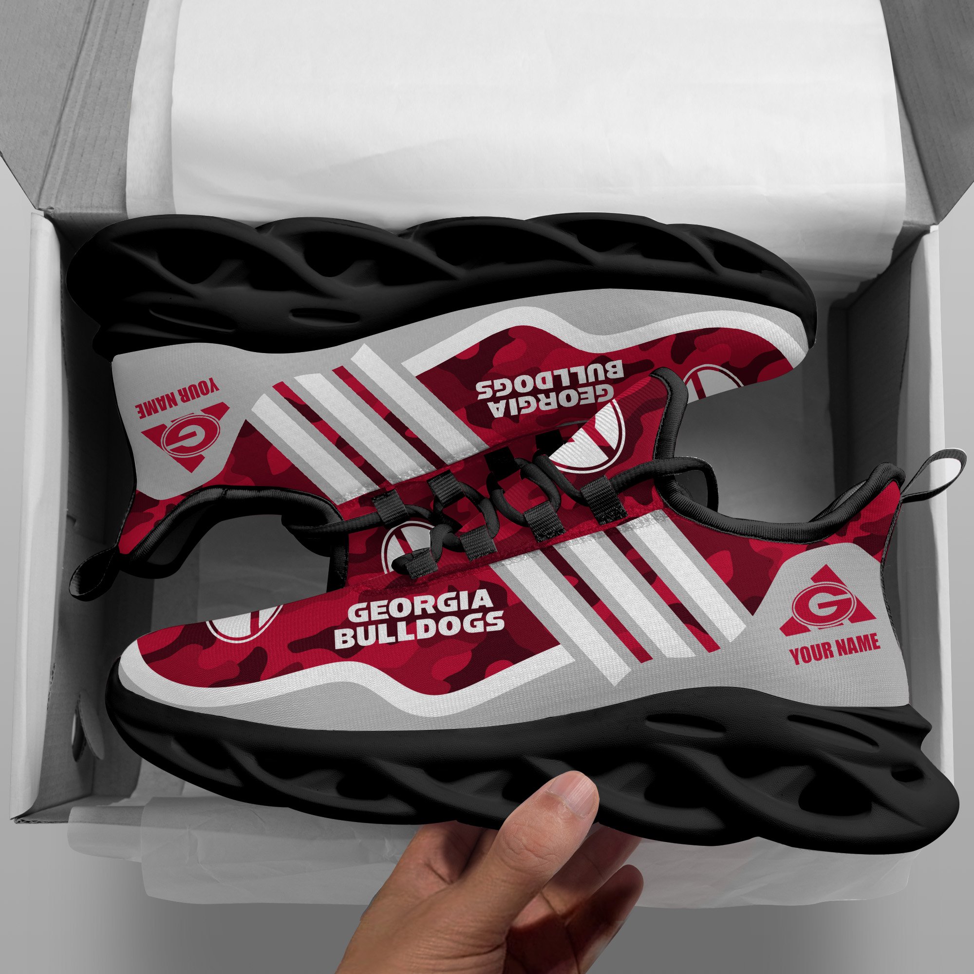 Georgia Bulldogs Black Max Soul Shoes 2025 Versions Custom Name 466