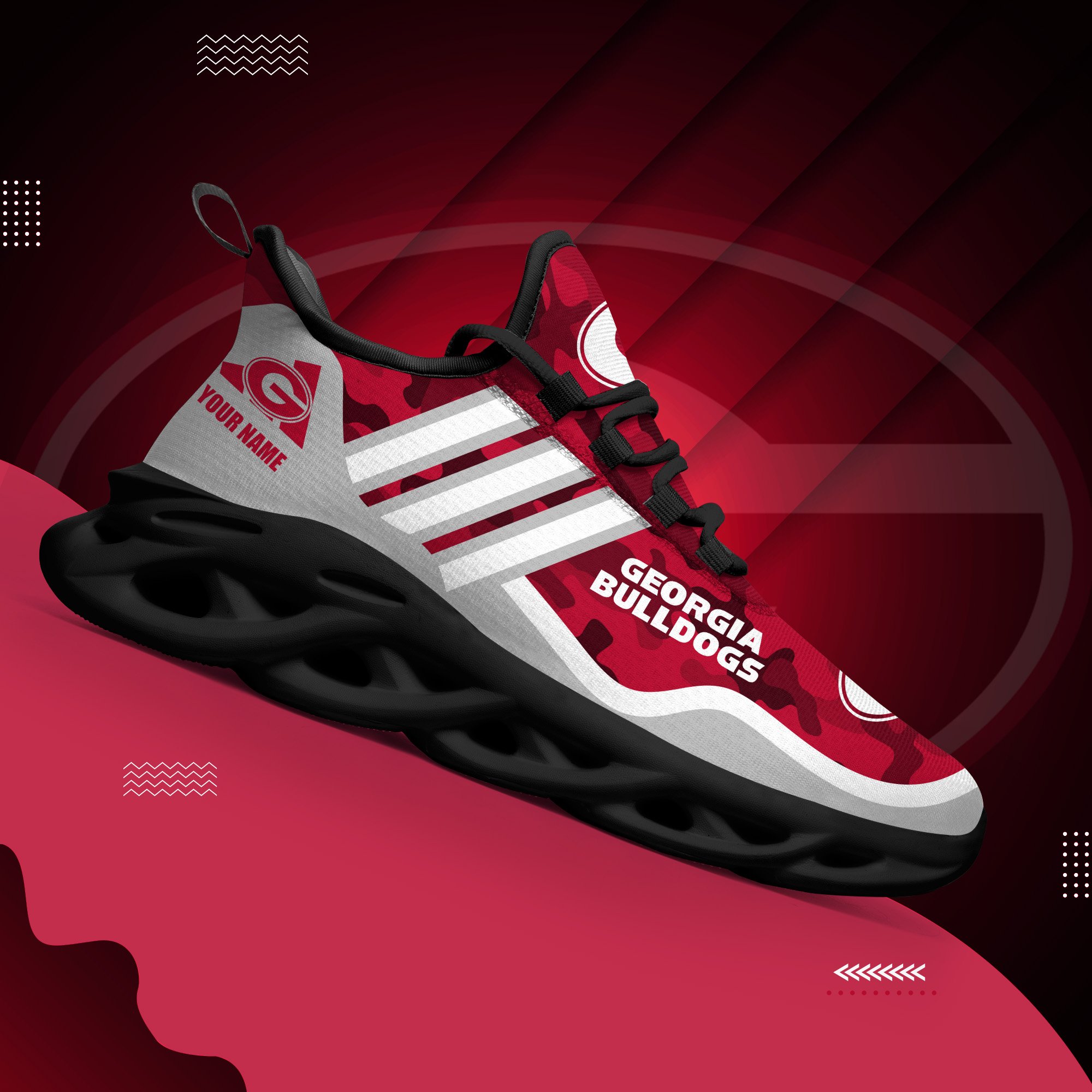 Georgia Bulldogs Black Max Soul Shoes 2025 Versions Custom Name 466