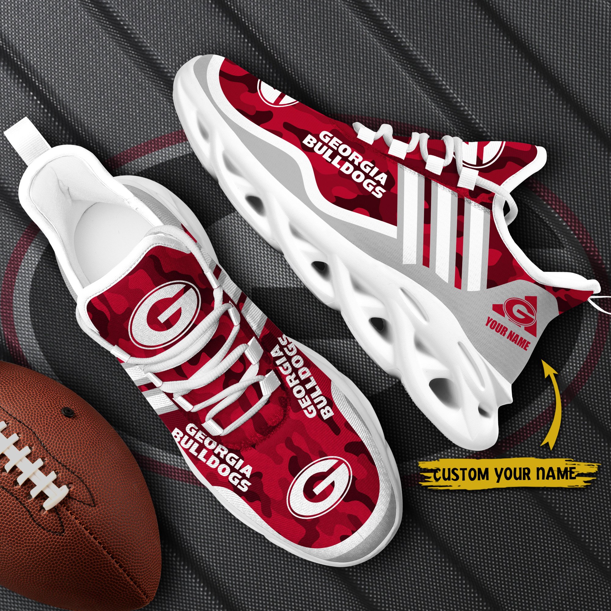 Georgia Bulldogs Black Max Soul Shoes 2025 Versions Custom Name 466