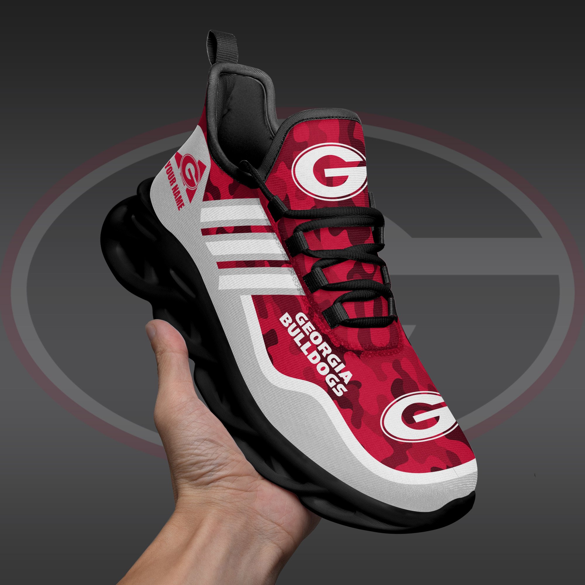 Georgia Bulldogs Black Max Soul Shoes 2025 Versions Custom Name 466