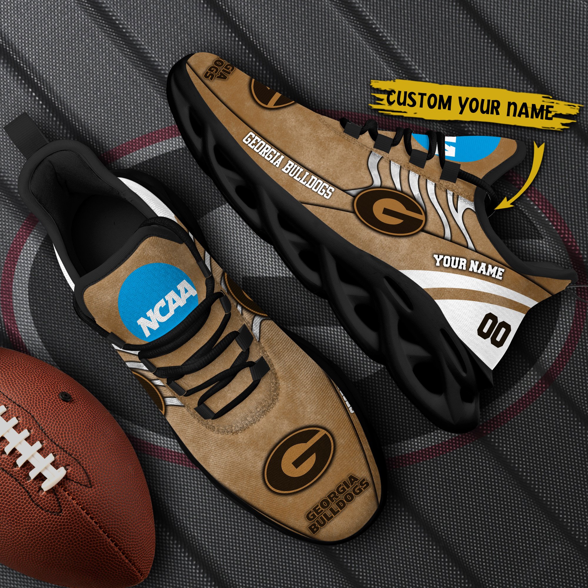 Georgia Bulldogs Black Max Soul Shoes 2025 Versions Custom Your Name And Number 312
