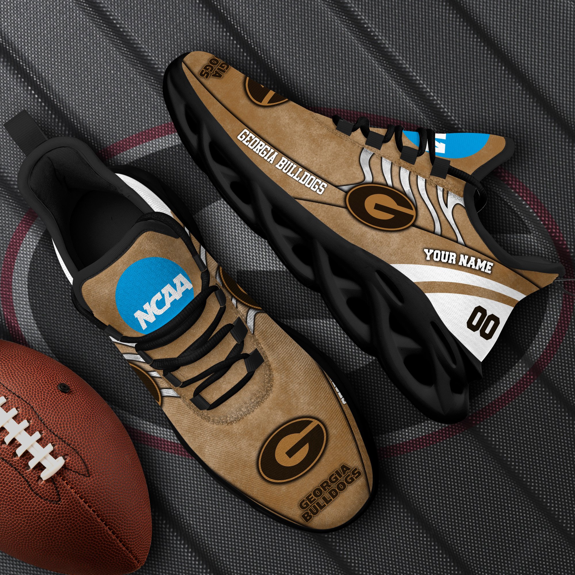 Georgia Bulldogs Black Max Soul Shoes 2025 Versions Custom Your Name And Number 312