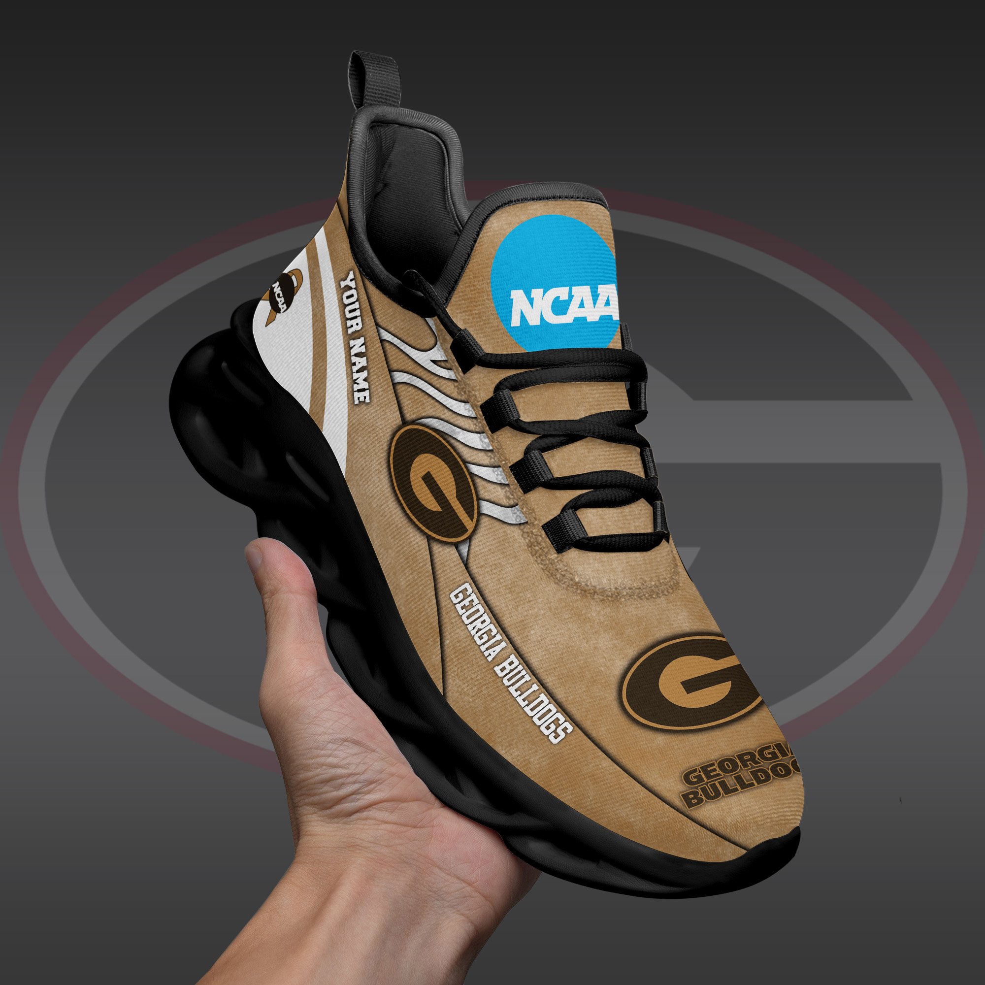 Georgia Bulldogs Black Max Soul Shoes 2025 Versions Custom Your Name And Number 312