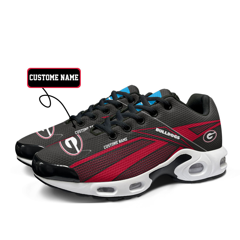 Georgia Bulldogs Personalized Name Team Colors Supersonic Line Pattern TN Shoes Air Cushion Sneakers