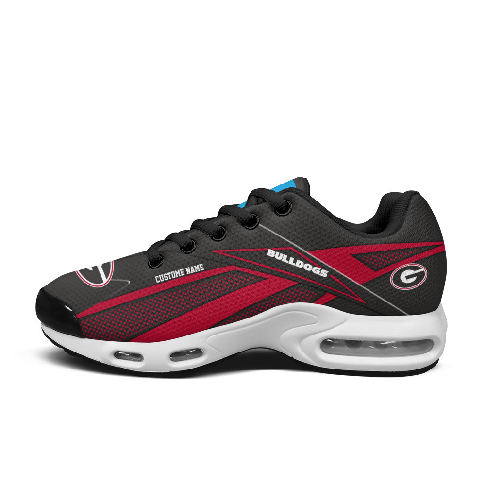 Georgia Bulldogs Personalized Name Team Colors Supersonic Line Pattern TN Shoes Air Cushion Sneakers