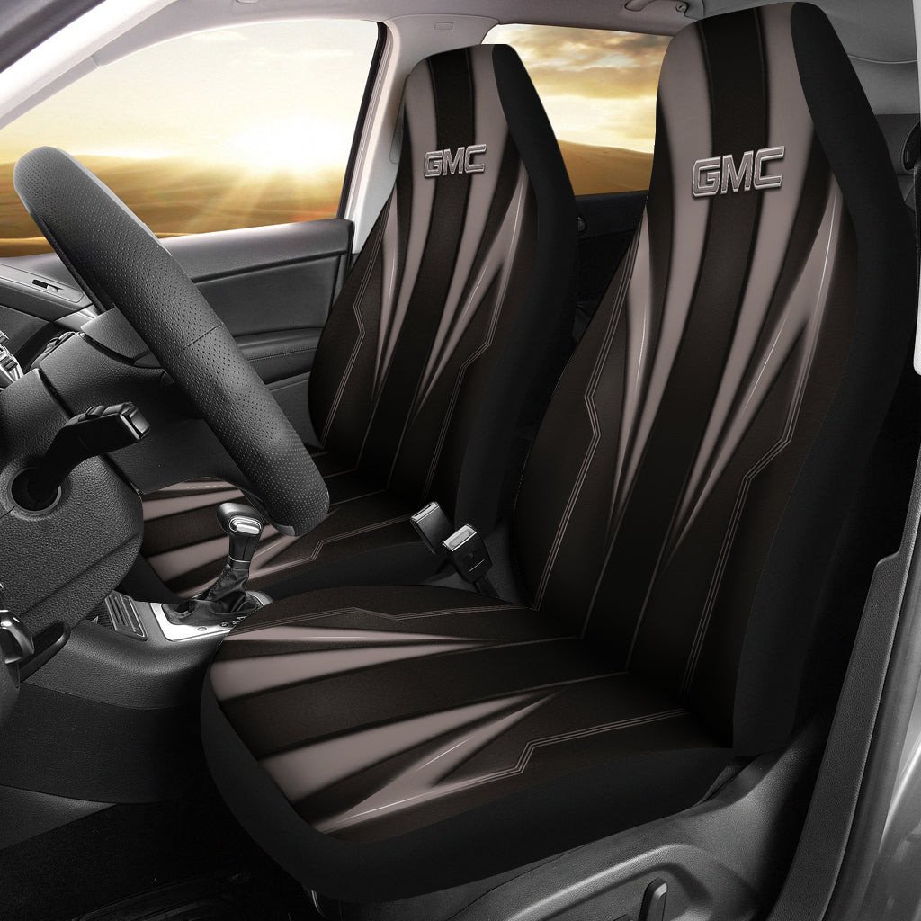 GMC Black Logo Car Seat Covers Metal Abstract Ph220913-011 