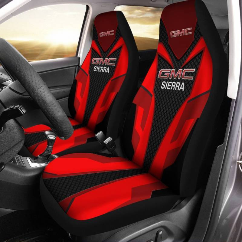 GMC Sierra  LPH Car Seat Cover (Set of 2) Ver 4 ( RED) 