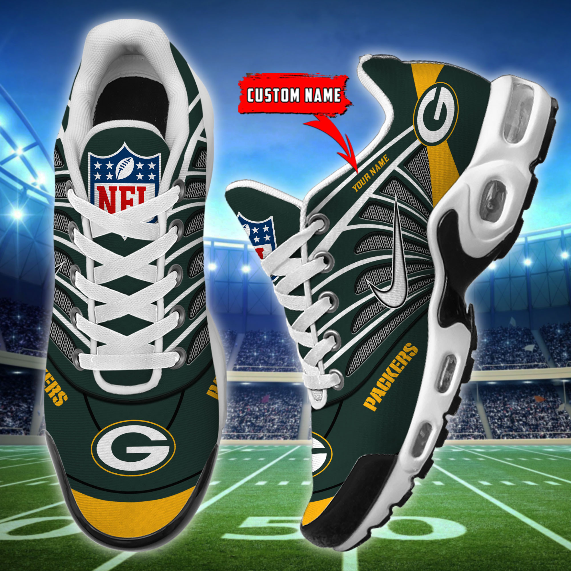 Green Bay Packers TN Air Max Plus Shoes Sneakers For Men And Women