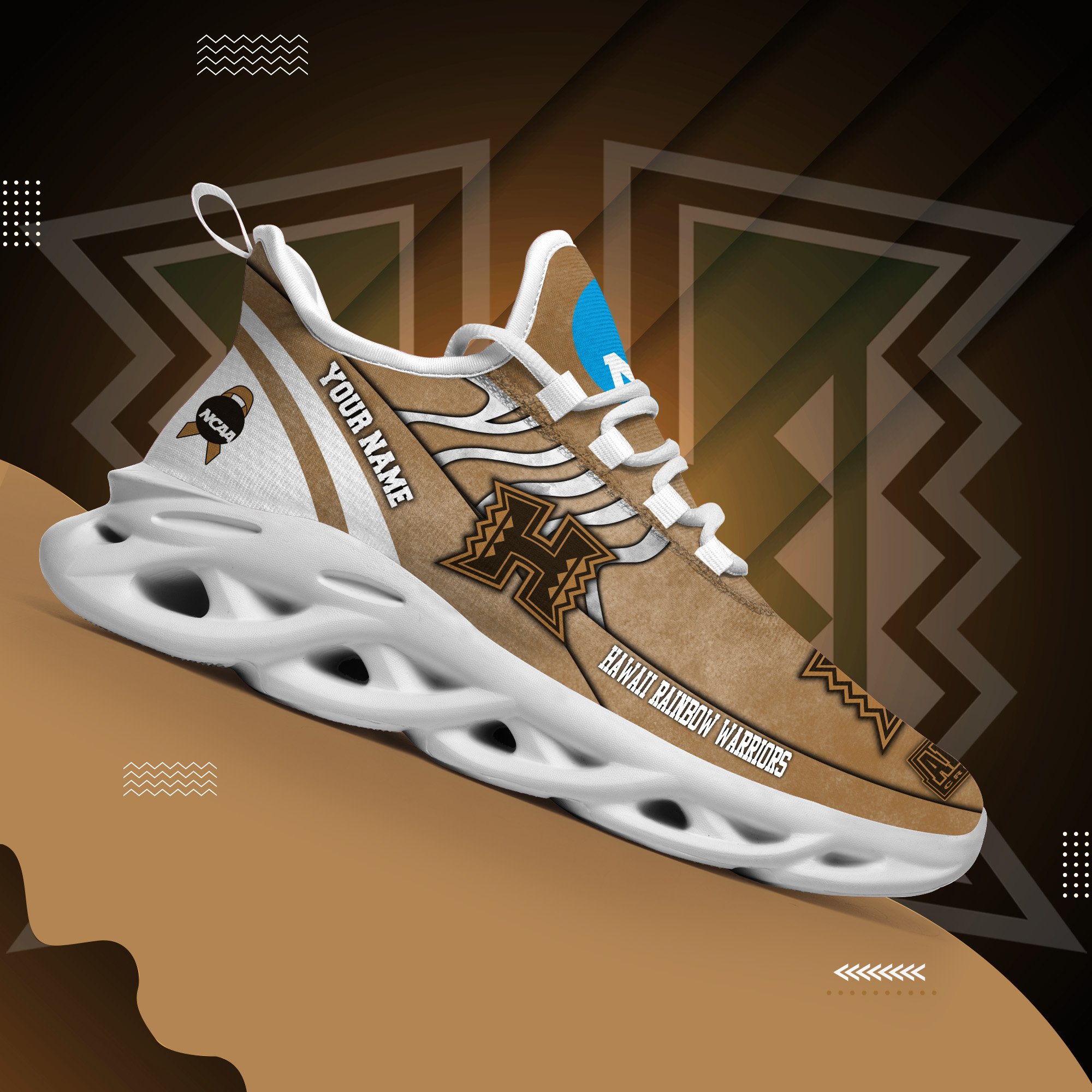 Hawaii Rainbow Warriors Black Max Soul Shoes 2025 Versions Custom Your Name And Number 312