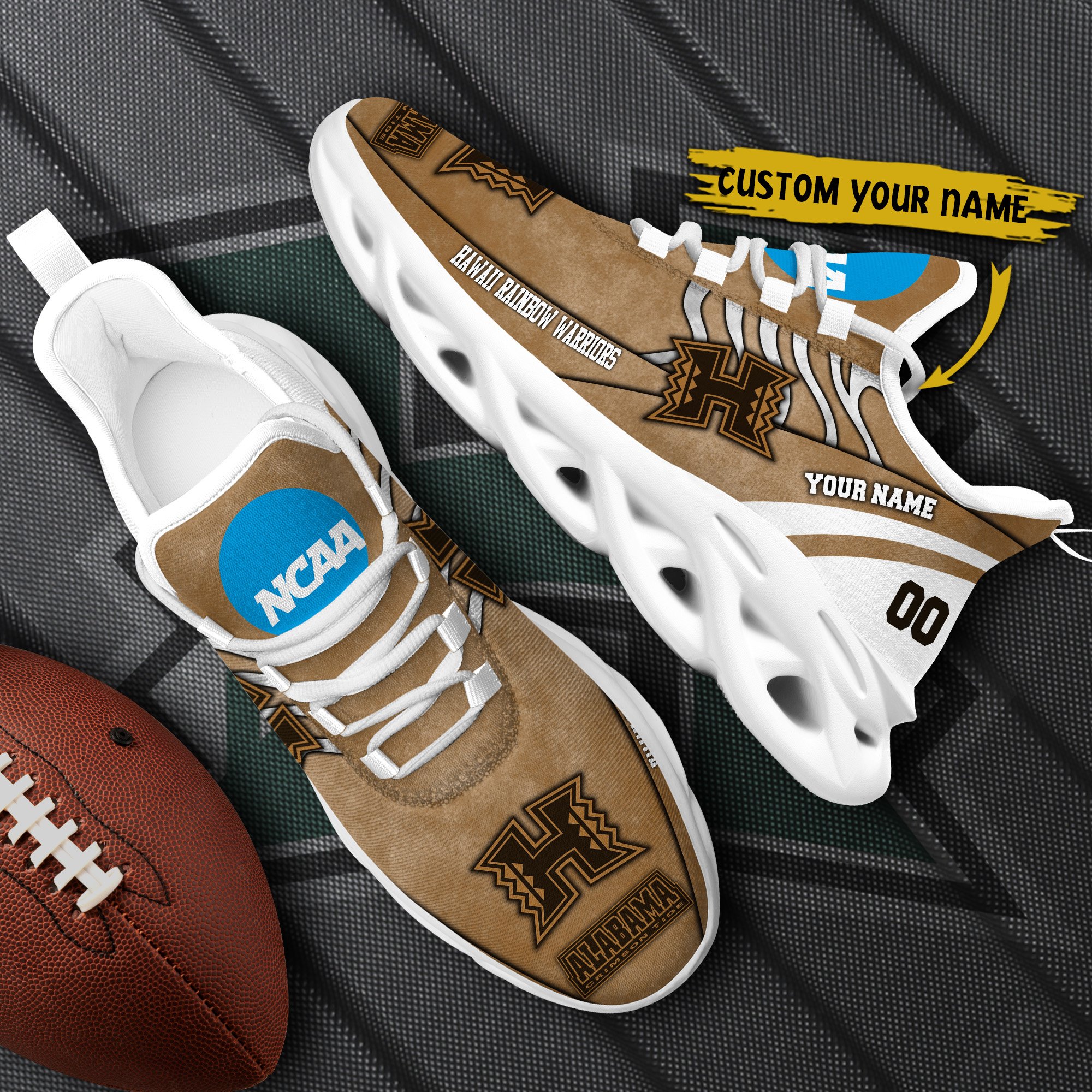 Hawaii Rainbow Warriors Black Max Soul Shoes 2025 Versions Custom Your Name And Number 312